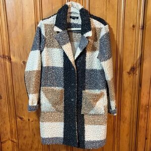 CHARLIE B Plaid Boucle Coat - Honey Style - Size Large